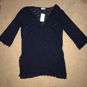 Navy Blue Dress Beach Coverup